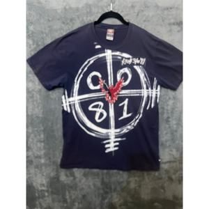 Vintage Company 81 men’s blue raw stitched graphic T-shirt sz L distressed color